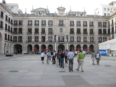 walking to reception